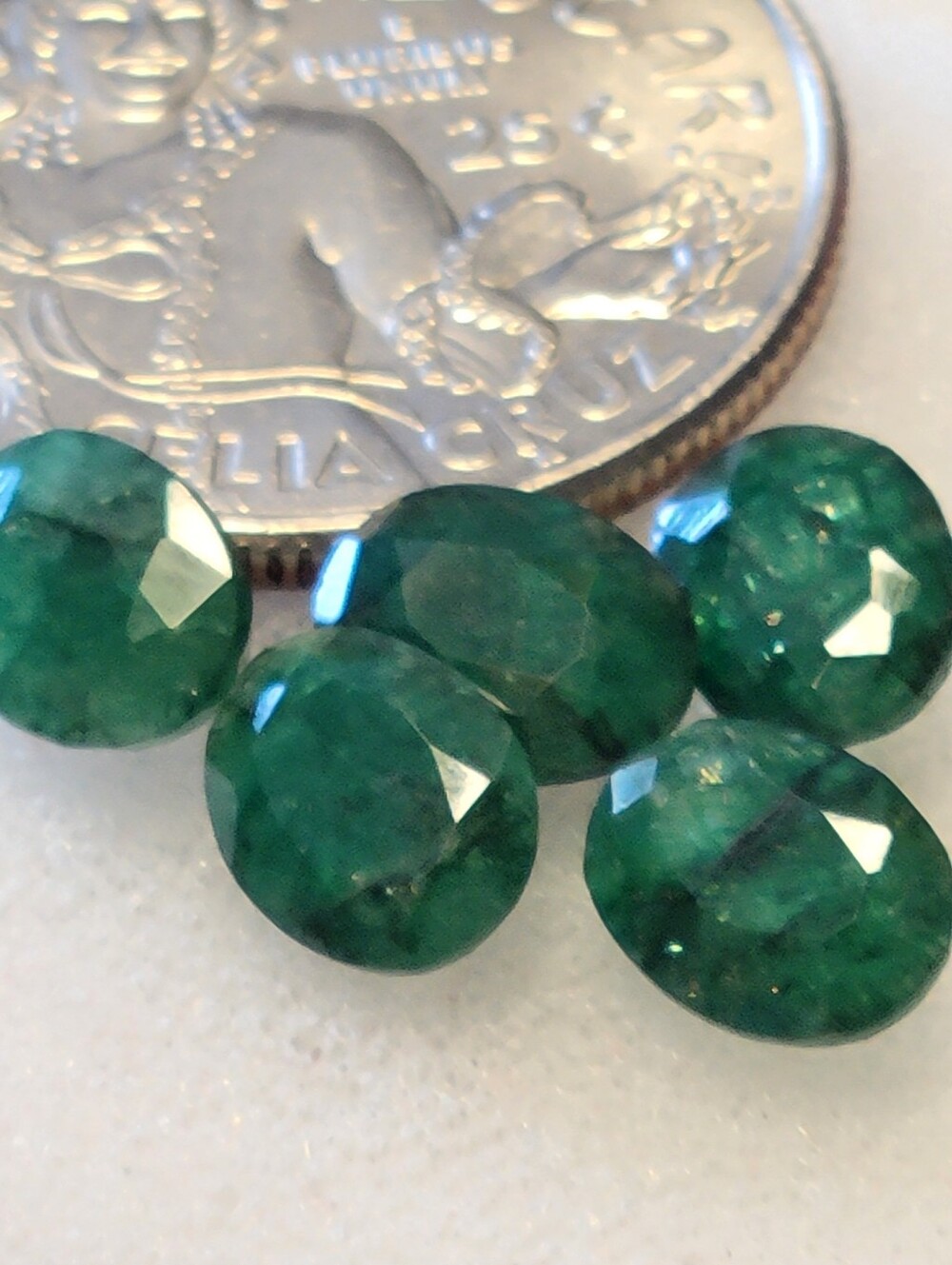 5.50ctw [5pcs.] Natural Emerald Matching Pair Oval Cut Loose Gemstone 8x6mm